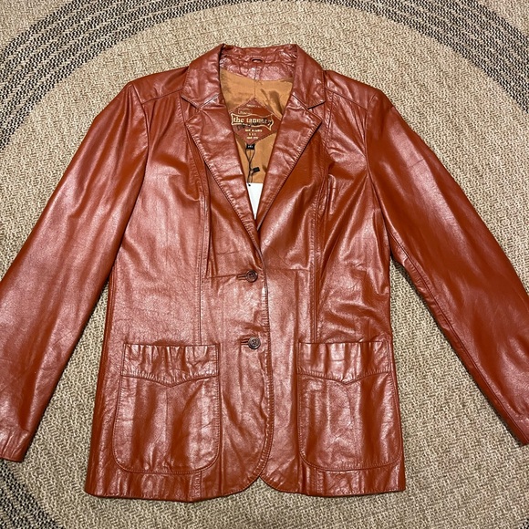 Vintage 1970s The Tannery Leather Jacket size 14T - Picture 13 of 15